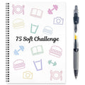 75-Day Soft Challenge Planner Notebook, 75 Easy Target Tracker Journal – Editable Spiral Organizer Notepad with Weekl...