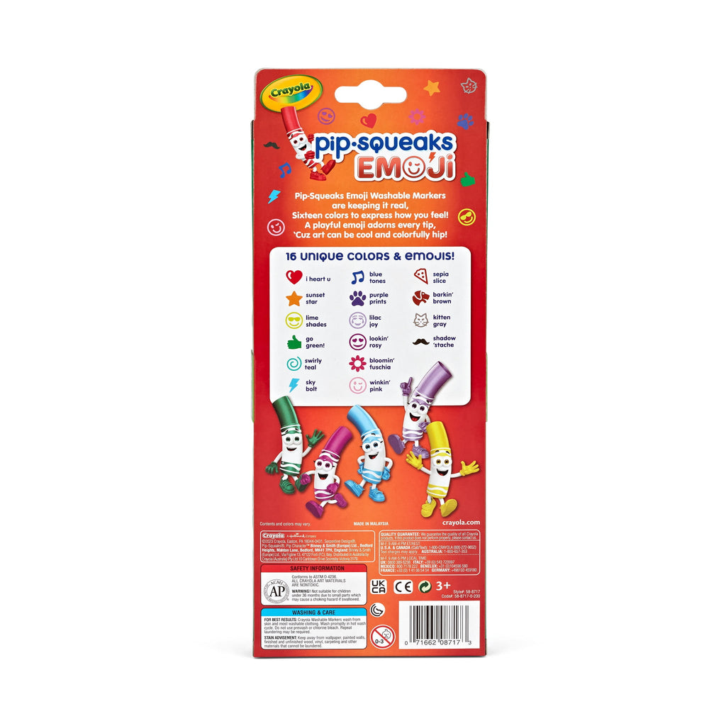 Pip-Squeaks Emoji Stamp Washable Markers, 16 Count - Image 2
