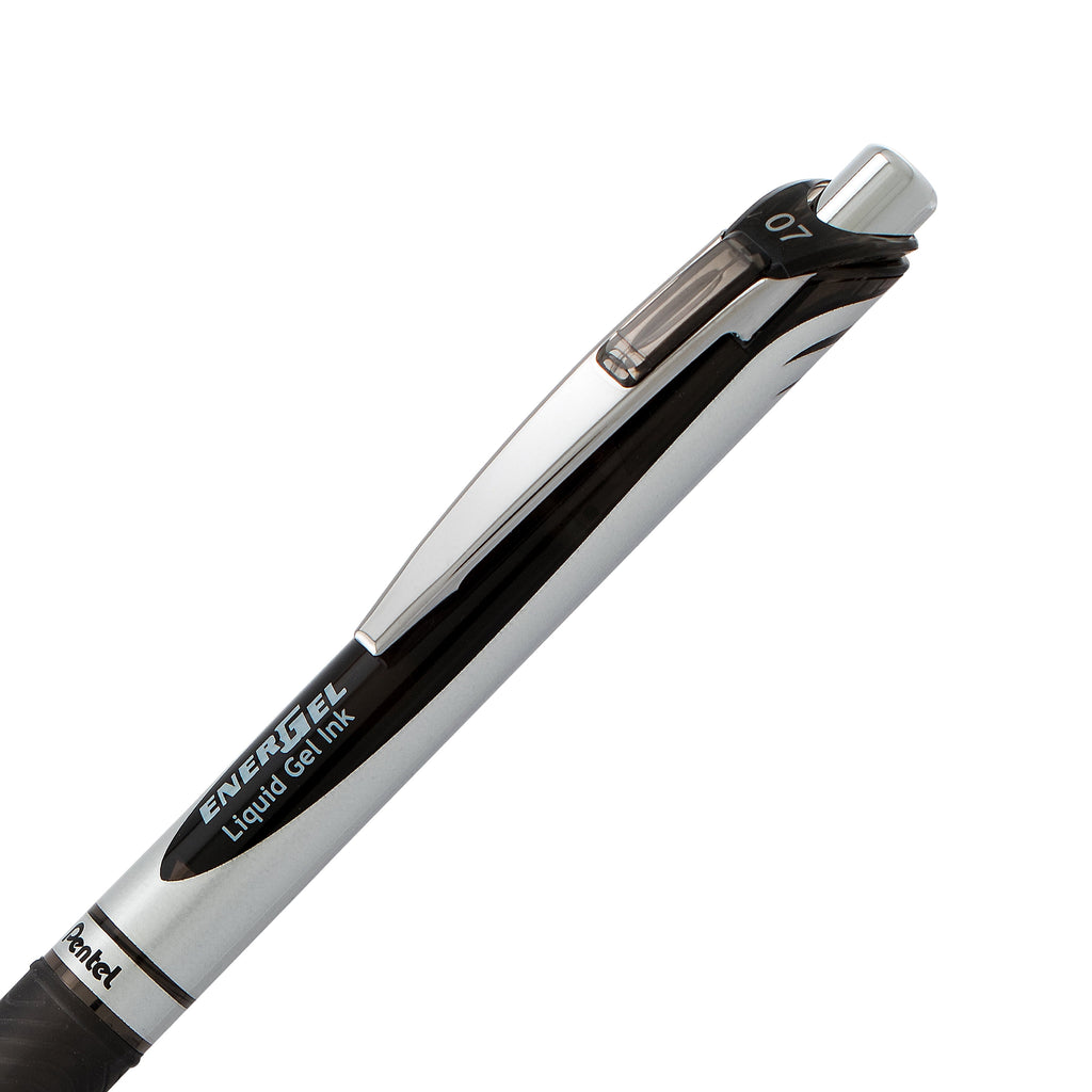 Pentel EnerGel RTX Retractable Liquid Gel Pen, Medium Line, Metal Tip, Black Ink, 6 Pack (BL77BP6A) - Image 5