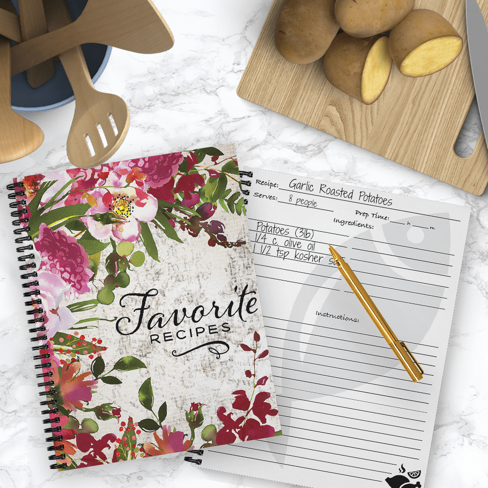 Softcover Favorite Recipes 8.5" x 11" Spiral Recipe Notebook/Journal, 120 Recipe Pages, Durable Gloss Laminated Cover... - Image 3
