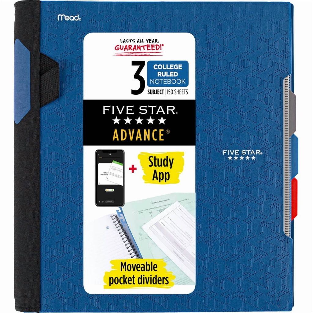 Five Star Advance Notebook, 3 Subject, College Ruled, Assorted Colors (08285) - Image 2