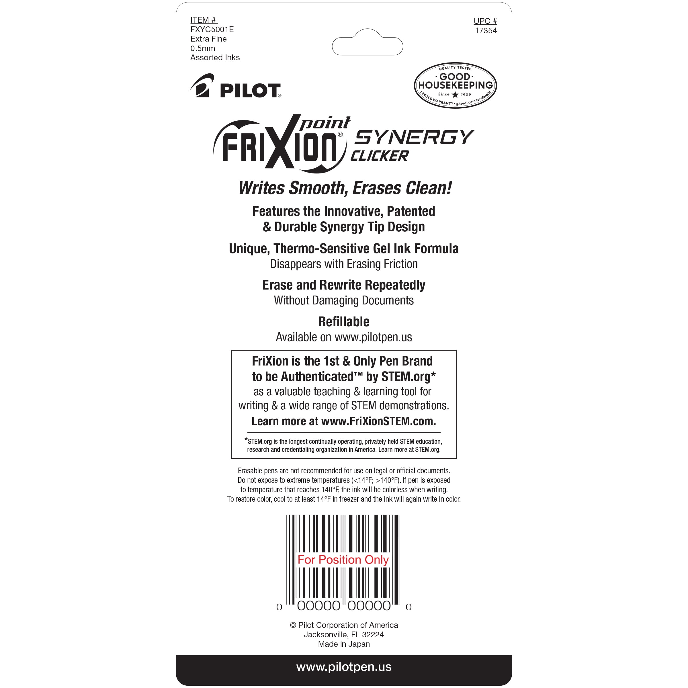 FriXion Synergy Clicker Erasable Gel Pens, Extra Fine Point, Assorted Ink, 5 Count - Image 5