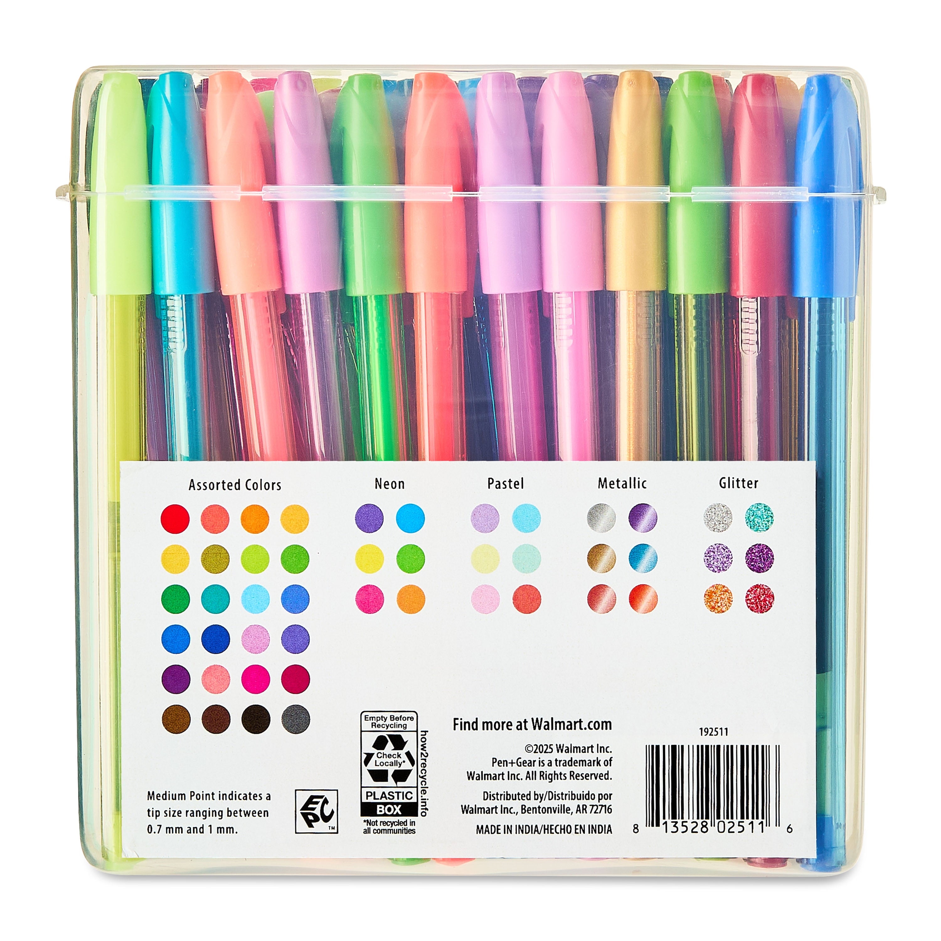 Pen+Gear Gel Stick Pens, Medium Point, 0.7 mm, Assorted Colors, 48-count, 192511 - Image 2