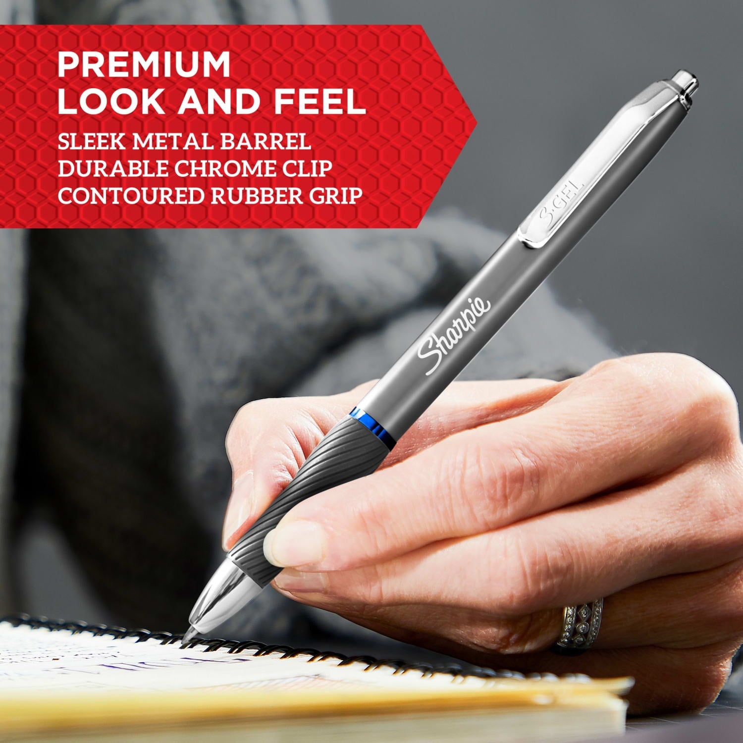 Sharpie S-Gel Pen, Metal Barrel, Medium Point (0.7mm), 2-Pack - Image 5
