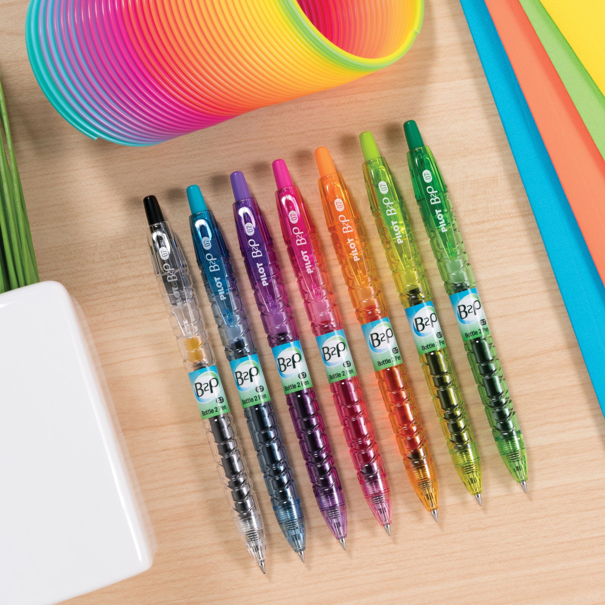 Bottle to Pen (B2P) Be Green Fine Point Gel Pens, Assorted Ink, 5 Count - Image 3