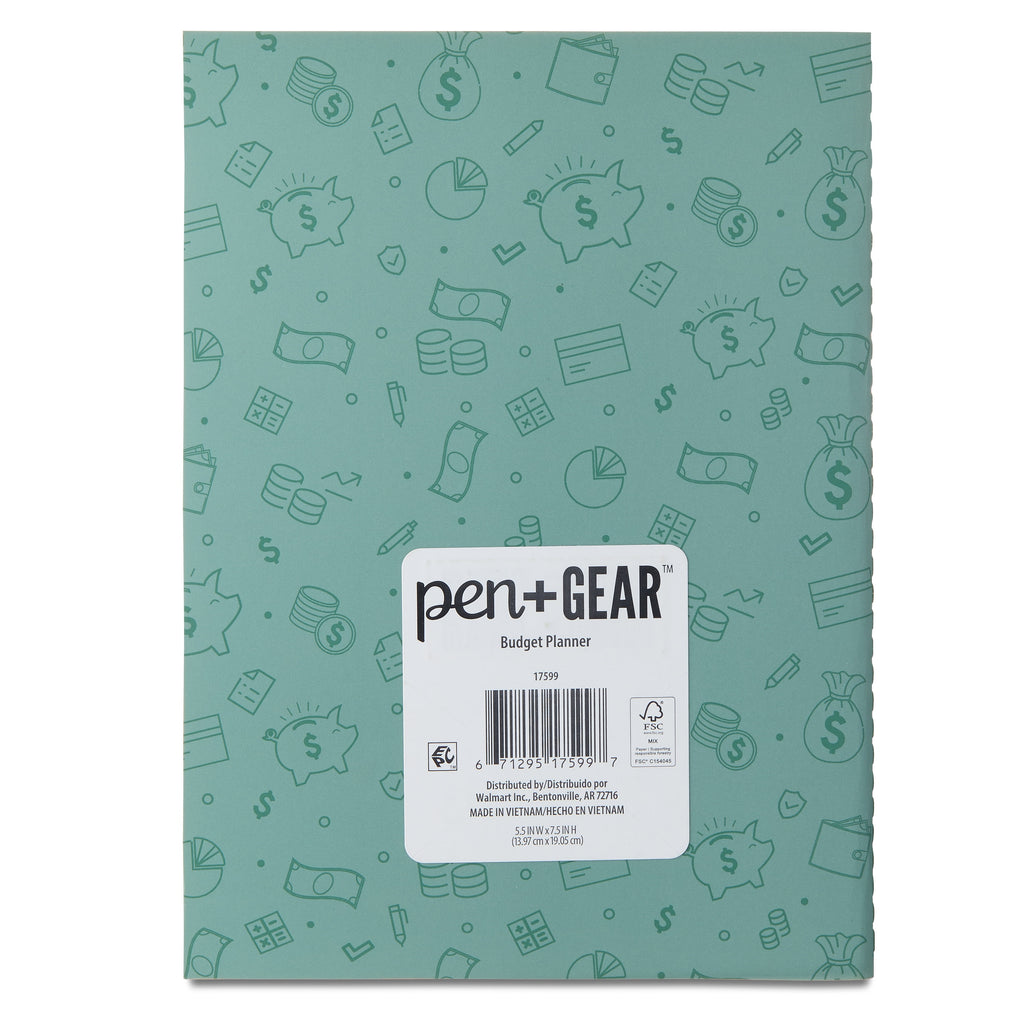 Pen + Gear Monthly Small (5.5" x 7.5") Green, 12 Month Budget Planner - Image 4