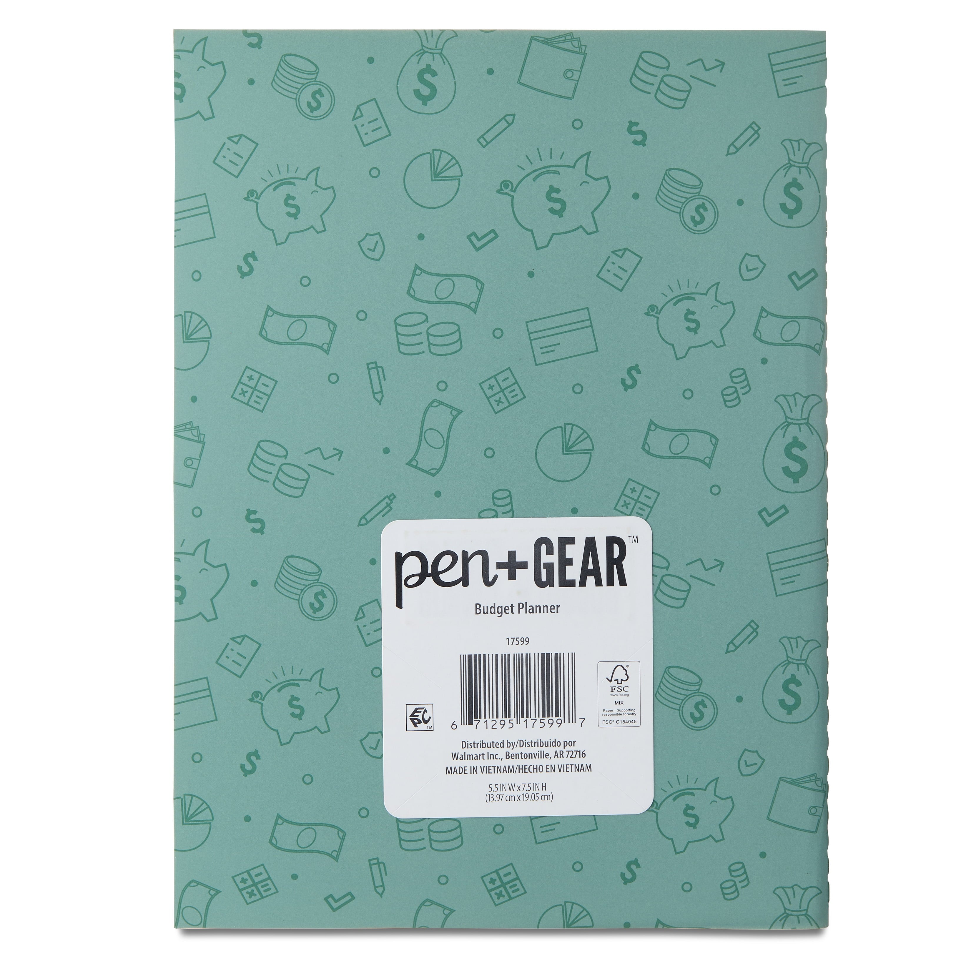 Pen + Gear Monthly Small (5.5" x 7.5") Green, 12 Month Budget Planner - Image 4