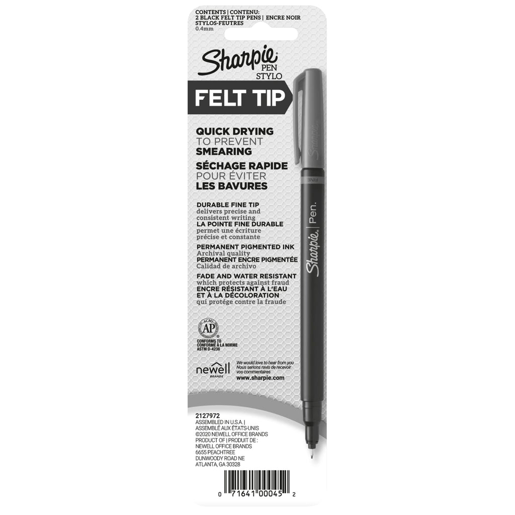Pens, Felt Tip Pens, Fine Point (0.4mm), Black, 2 Count - Image 5