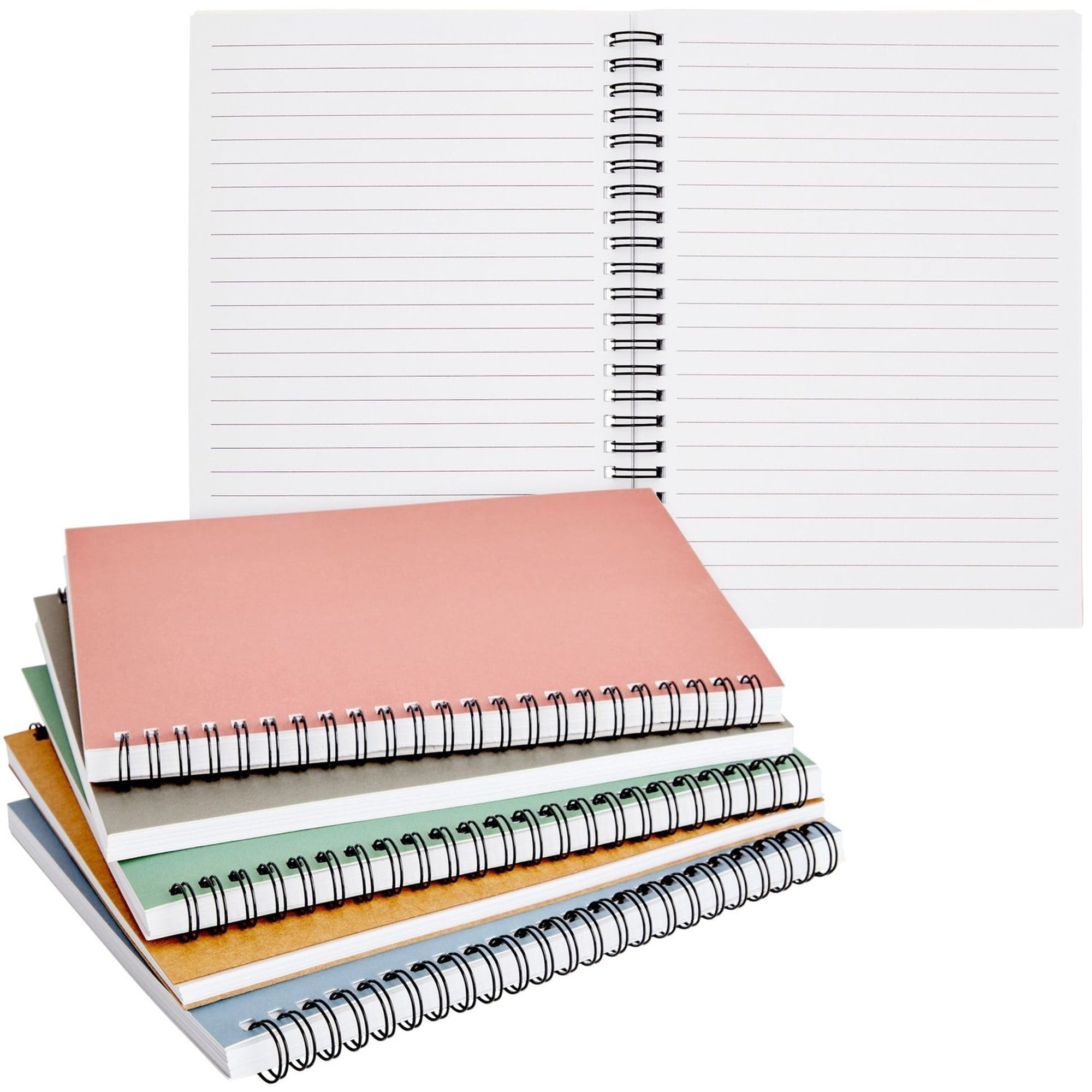 5 Pack 6x8 inch Spiral Journals, Small Notebooks Bulk with 120 Lined Pages for Work, Writing (5 Colors Kraft Covers) - Image 2