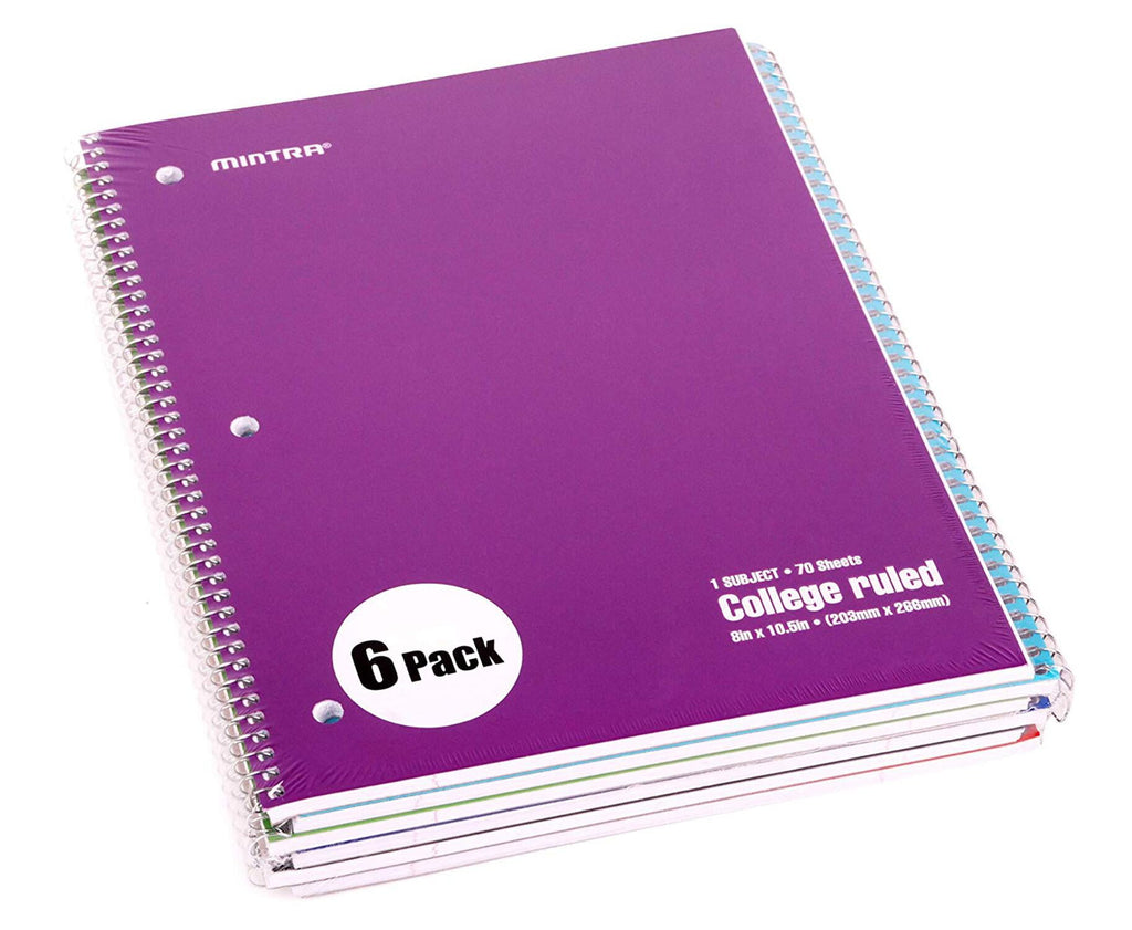 Spiral Notebook - Solid (70 count, 6 Pack) - Image 3