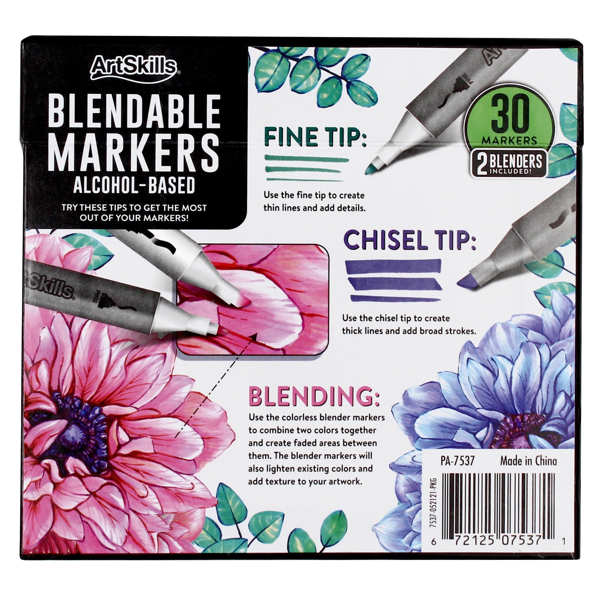 Dual-Tip Blendable Alcohol Markers with Colorless Blenders, for Adults & Teens, 32 Count - Image 2