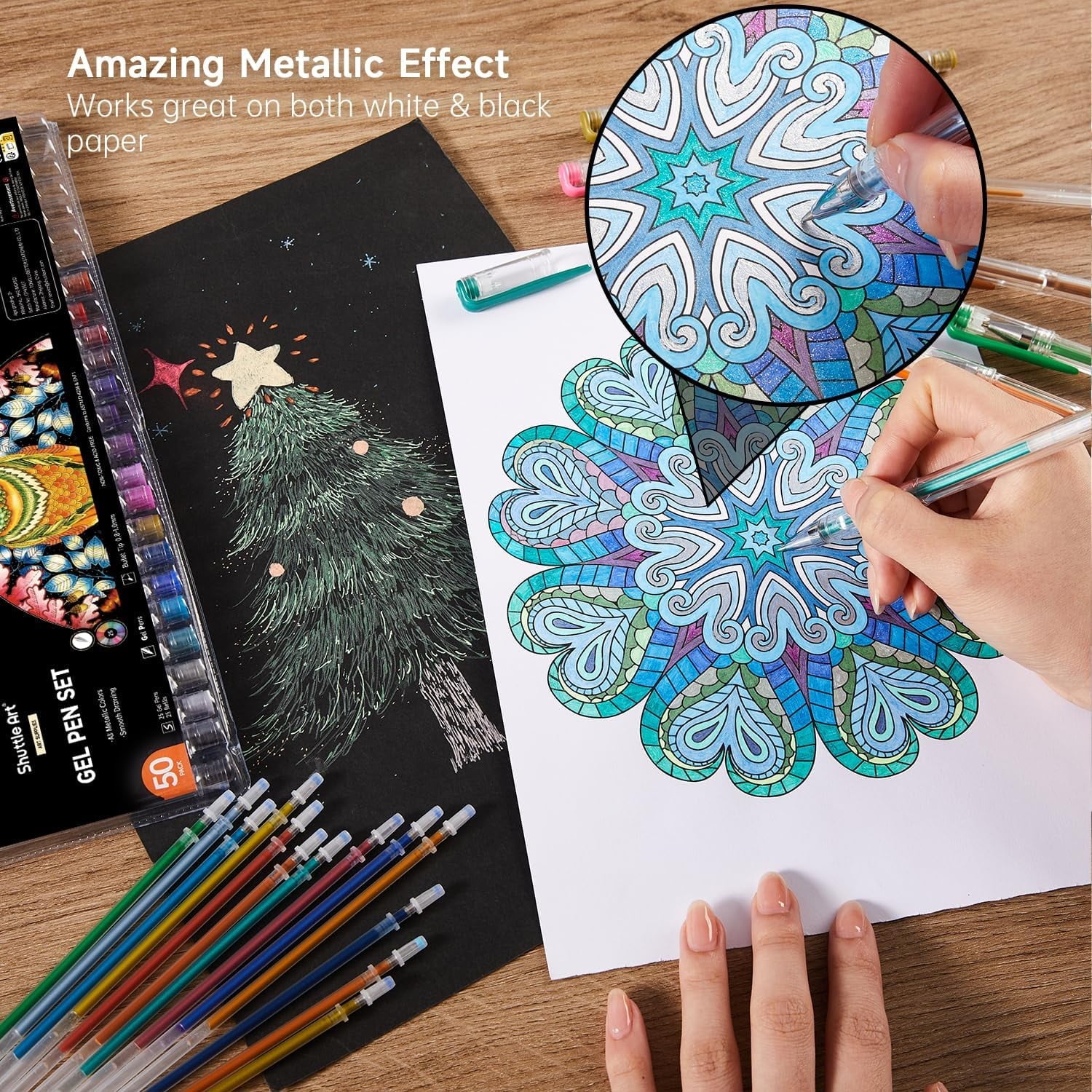 Metallic Gel Pens, 50 Pack - Image 5