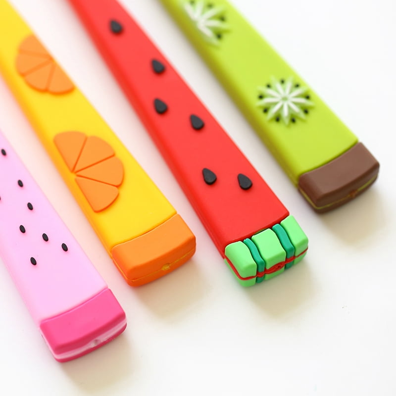 Set of 6 Fruit Shaped Pens in Mason Jar Pouch, Fine Tip Ink Gel Pen Set, Whimsical Stationary for Gifts, Office - Image 2