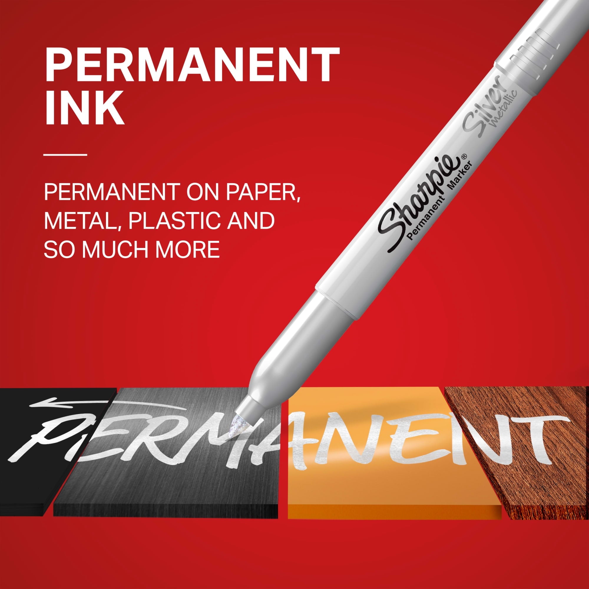 Metallic Permanent Markers, Fine Tip, Assorted, 6 Count - Image 2
