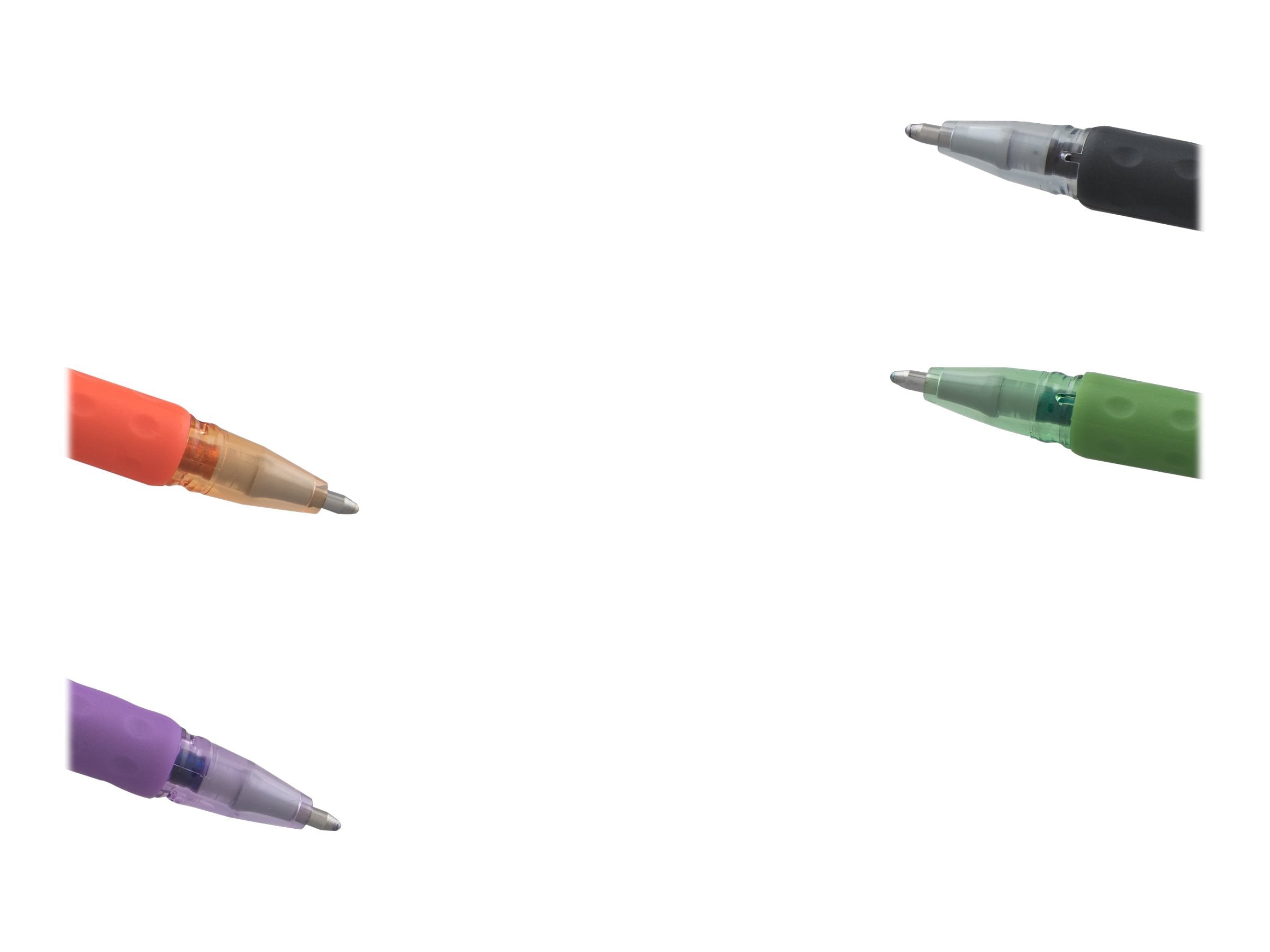 Sparkle Pop Metallic Gel Pen Set, 4-Colors, Black/Red, Green/Blue, Orange/Yellow & Violet/Blue - Image 2