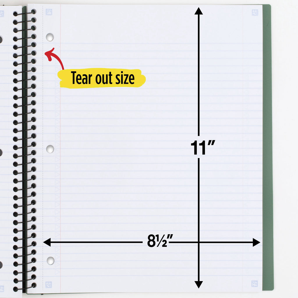 Advance Notebook Plus Study App, 1 Subject, College Ruled, 8 1/2" x 11", Seaglass (820012I-WMT) - Image 6