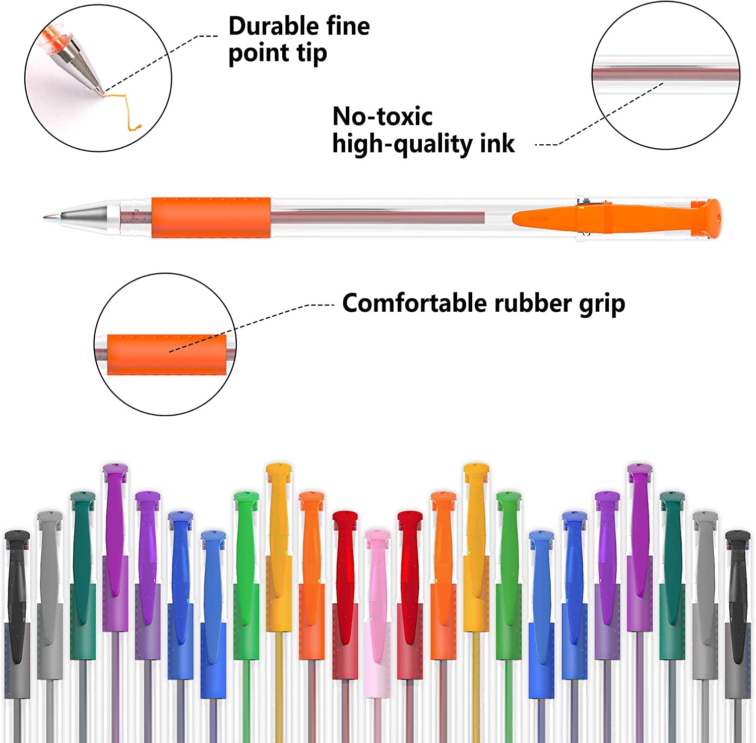 Gel Pens, Shuttle Art 180 Pack Gel Pens Set, 12 Assorted Colors Bulk Classroom Pack for Adults Coloring Books Drawing Doodling Crafts Journa - Image 5