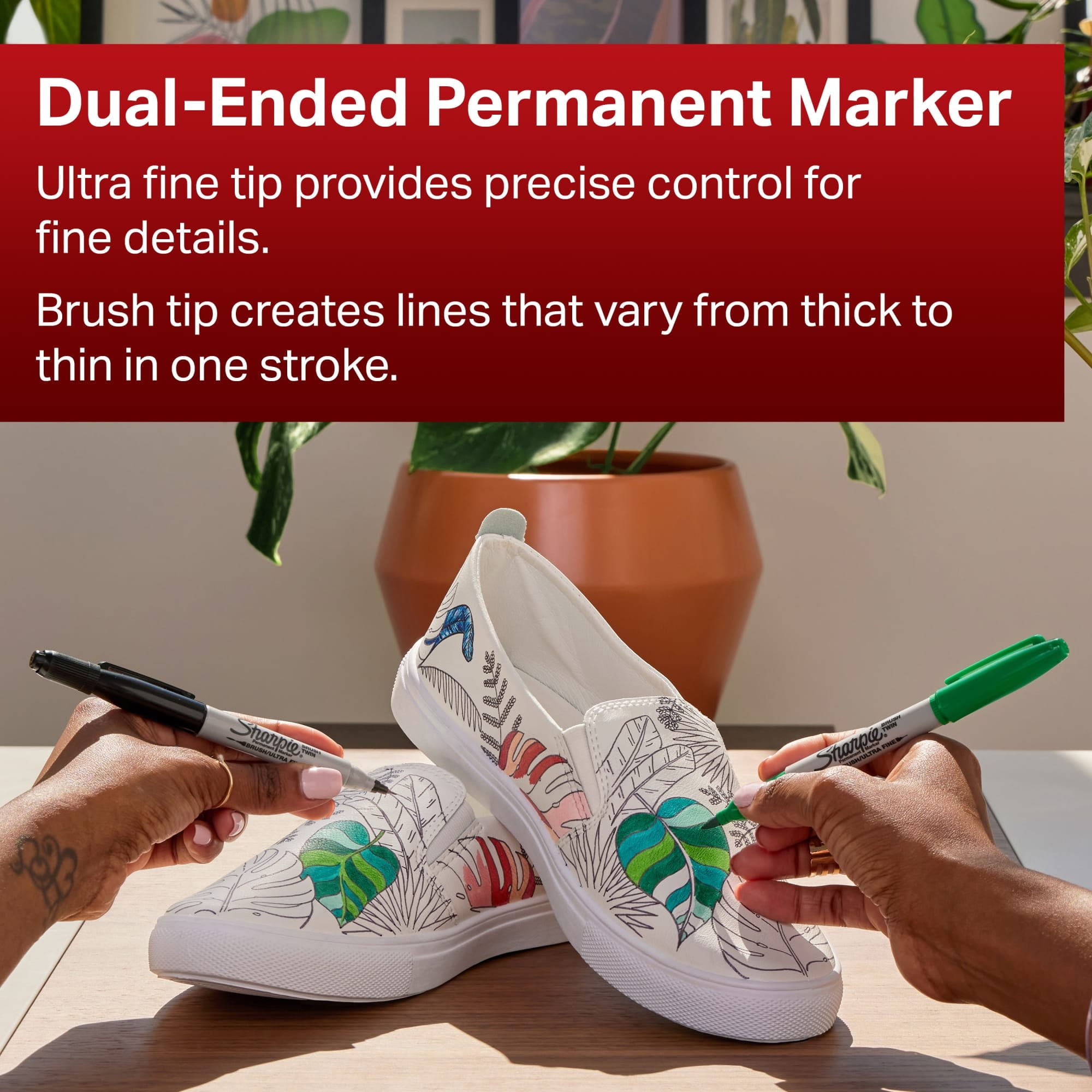 Permanent Markers, Tip Marker and Ultra Fine Tip Marker, Assorted, 12 Count - Image 2