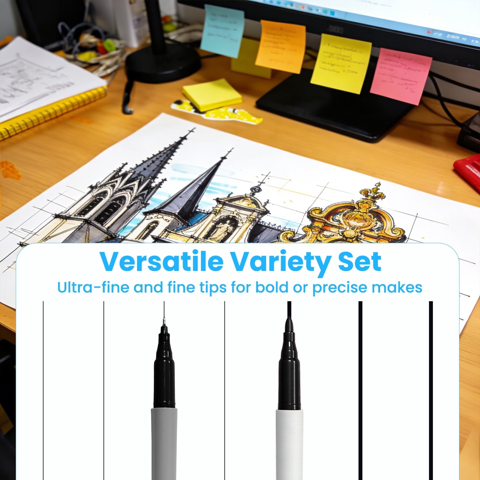 Permanent Markers, Fine & Ultra Fine Tip (60 Count), Assorted Colors Marker Set for Writing, Drawing, Poster, School ... - Image 4