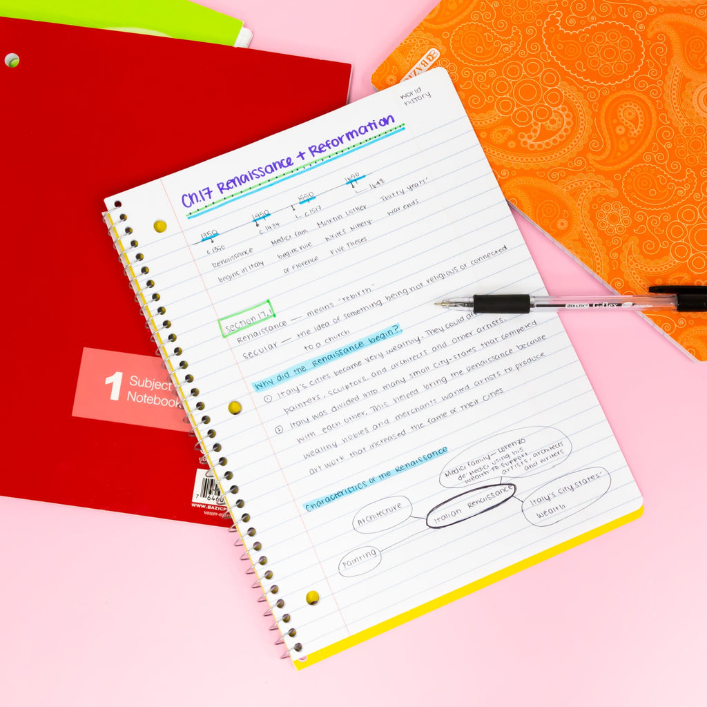BAZIC C/R 70 Ct. 1-Subject Spiral Notebook [558] - Image 3
