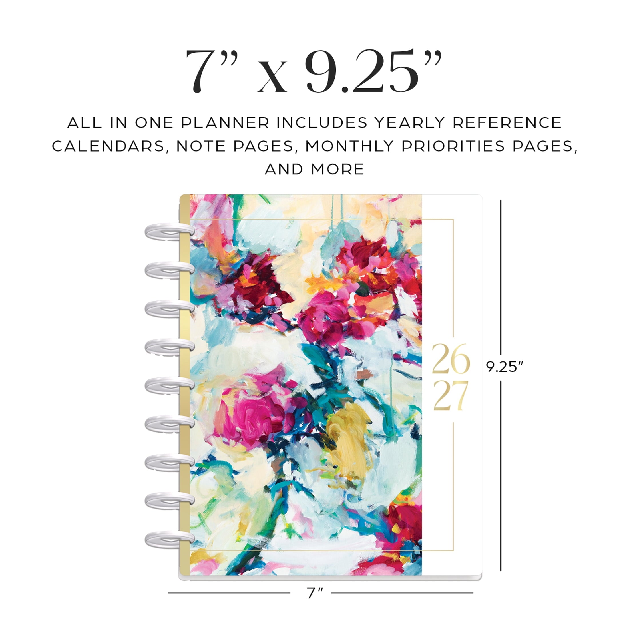 Monthly Weekly Classic Planner (7 x 9.25)Abstract Expression 15-Month April 2026-June 2027, disc bound system - Image 2