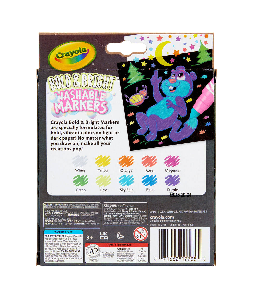 Broad Line Markers, 10 Ct Bold & Bright, School Supplies for Teachers and Kids - Image 2