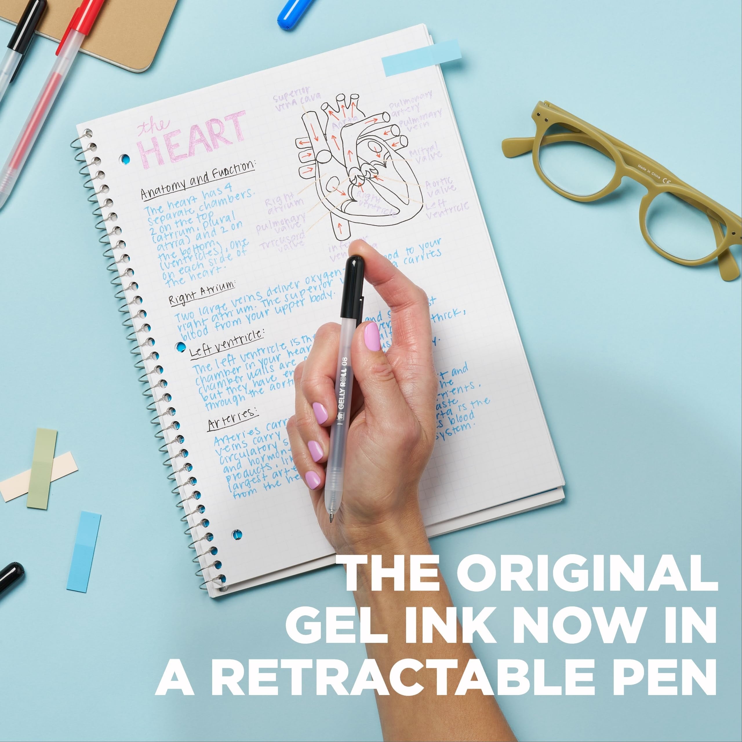 Retractable Gel Pens Colored - Classic Color Set - Medium Point Ink Pen for Journaling, Art, or Drawing - Colored Gel... - Image 3