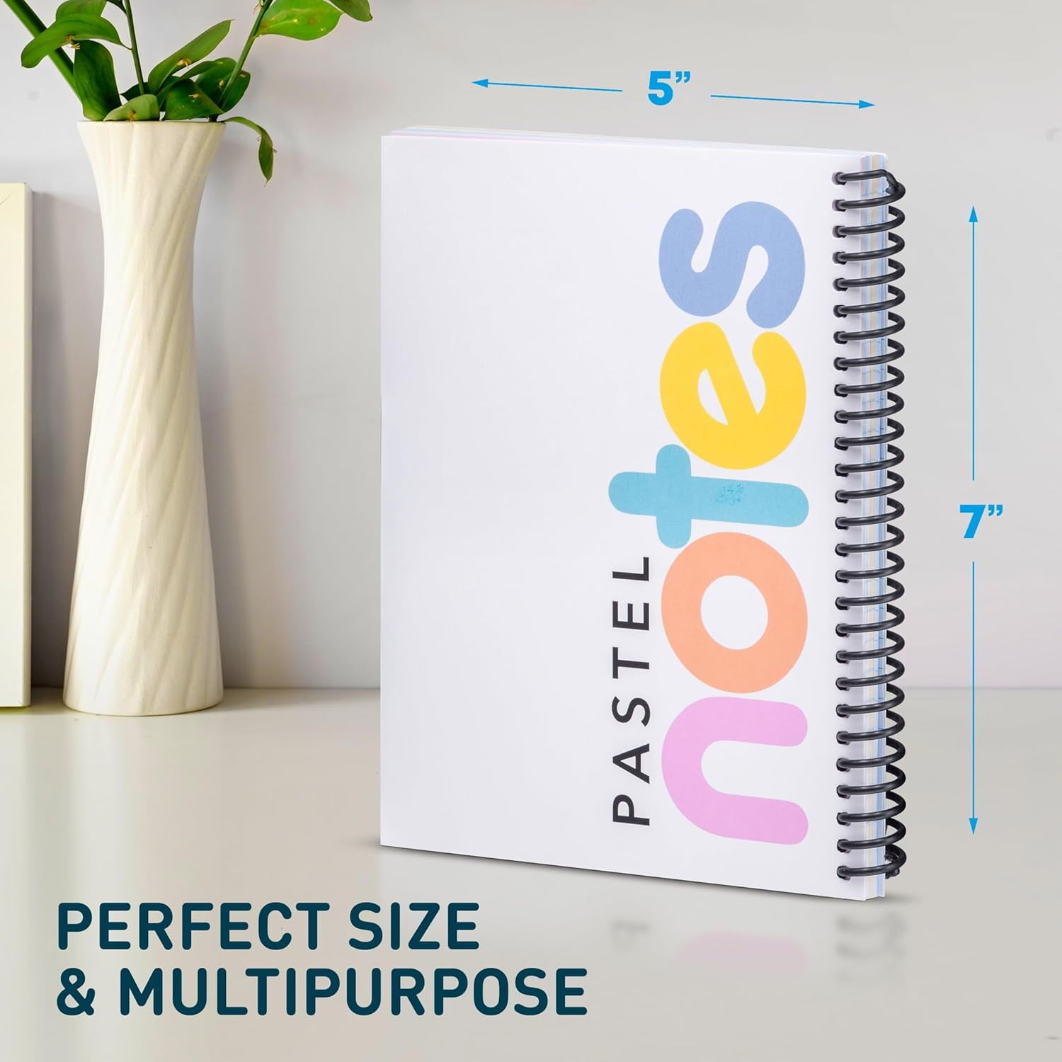 5x7 College Ruled - Bright Pastel Lined Paper, Perforated Notepad, Durable Poly Cover - 3 Pack - Image 2