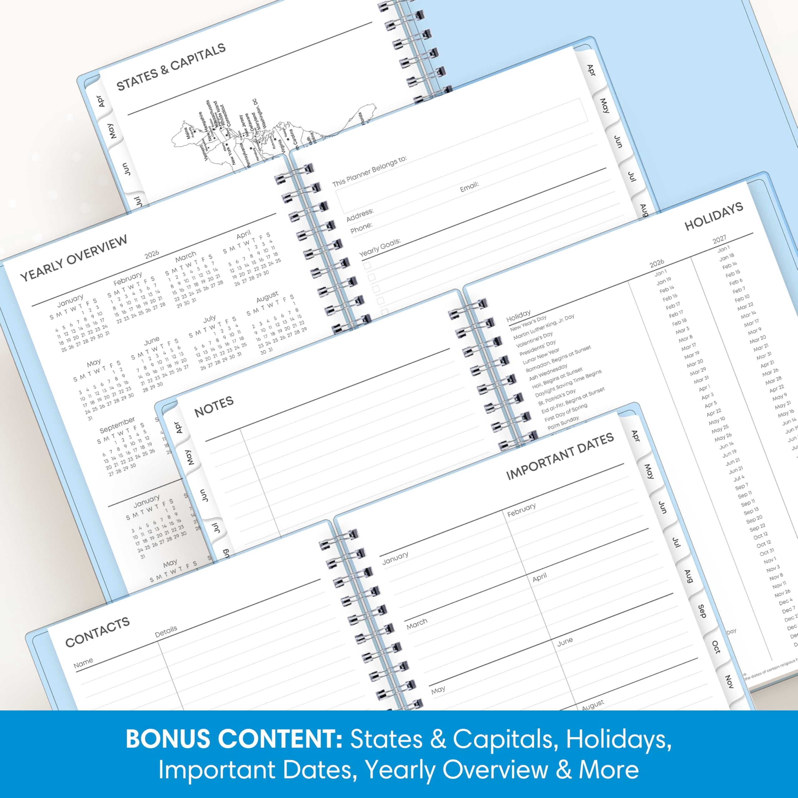 2026-2027 Weekly and Monthly Academic Year 15 Month Planner Calendar, April 2026 - June 2027, 5" x 8", Flexible Cover... - Image 5
