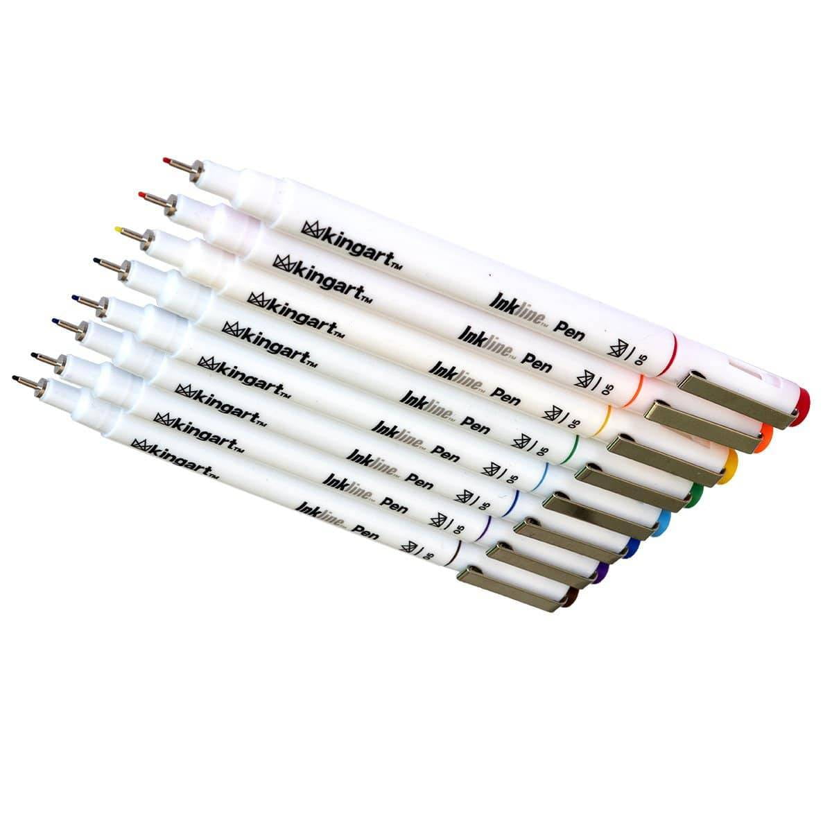 KINGART Inkline Fine Line Art Pens Set  8 Colors, Archival Japanese Ink Drawing Markers, Art Supplies - Image 5