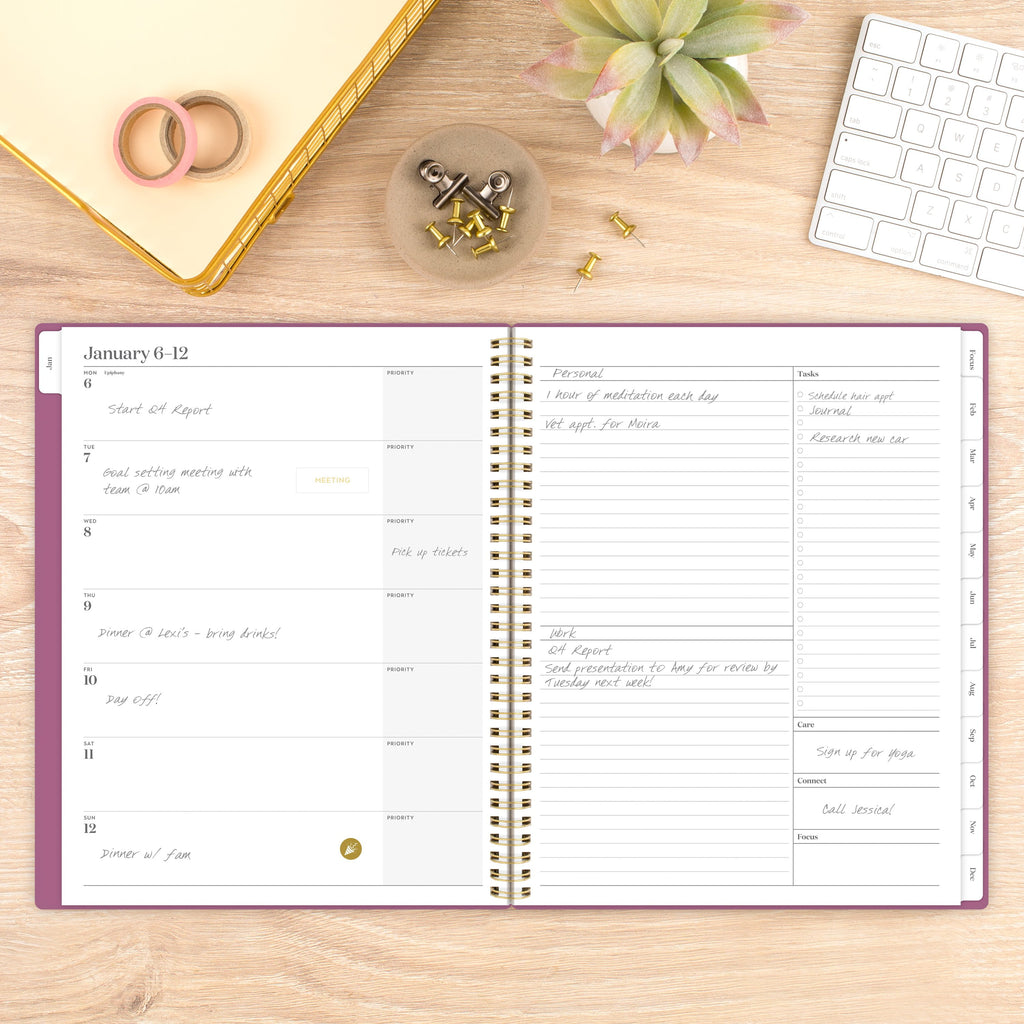 Cambridge WorkStyle Balance 2025 Weekly Monthly Planner, Red Violet, 8.5" x 11" - Image 3