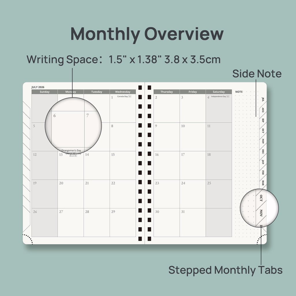 POPRUN Planner 2026-2027, 6.5" x 8.5", Academic Weekly and Monthly Planner (Jul.26-Jun.27) Appointment Book with Hourly Schedule, Inner Pock - Image 4