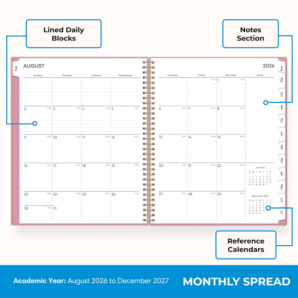 17 Month 2026-2027 Weekly and Monthly Academic Year Planner Calendar, August 2026 - December 2027, 8.5" x 11", Flexib... - Image 4