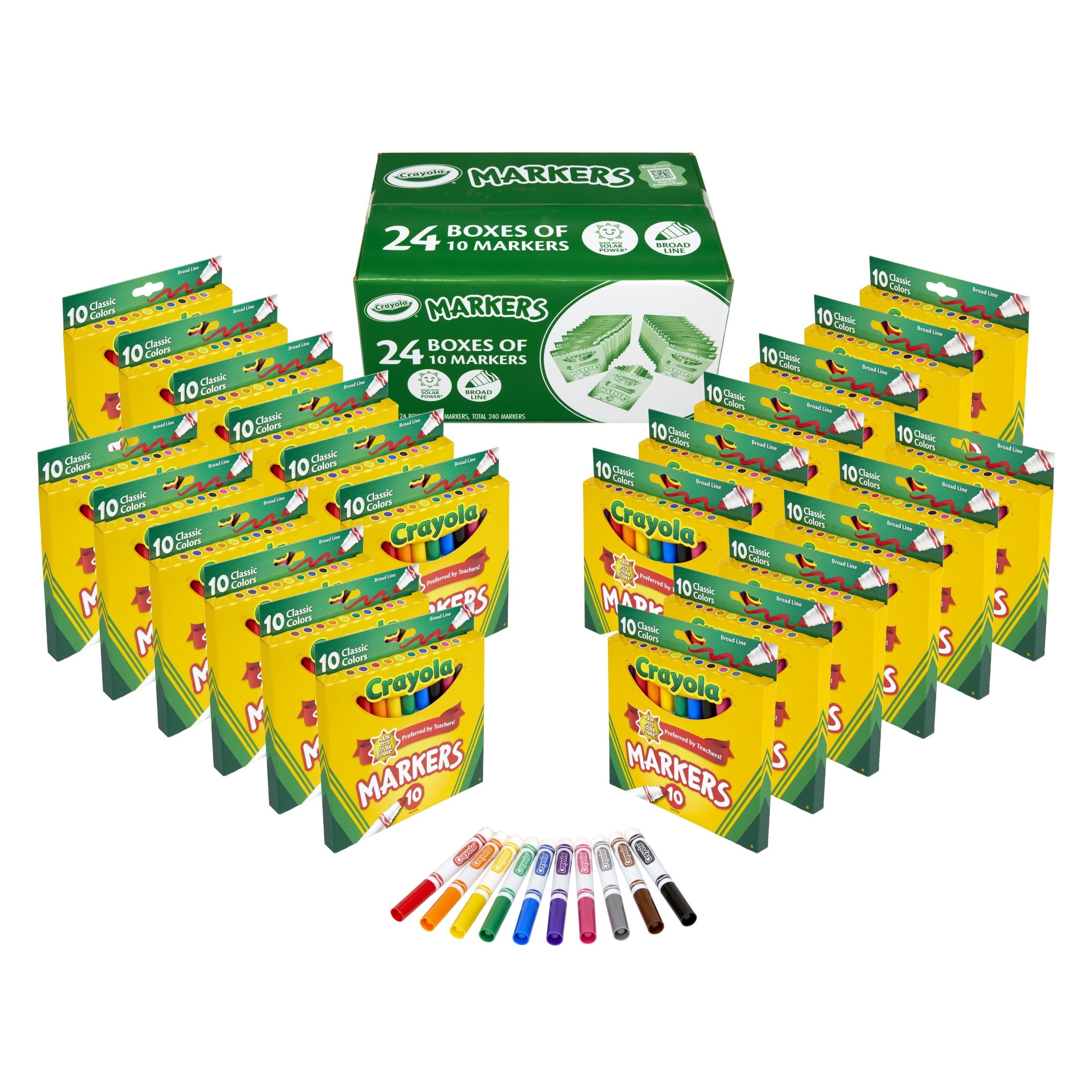 Crayola Bulk Markers for Kids, 24 Packs of 10, Broad Line, Bulk Classroom Supplies - Image 2