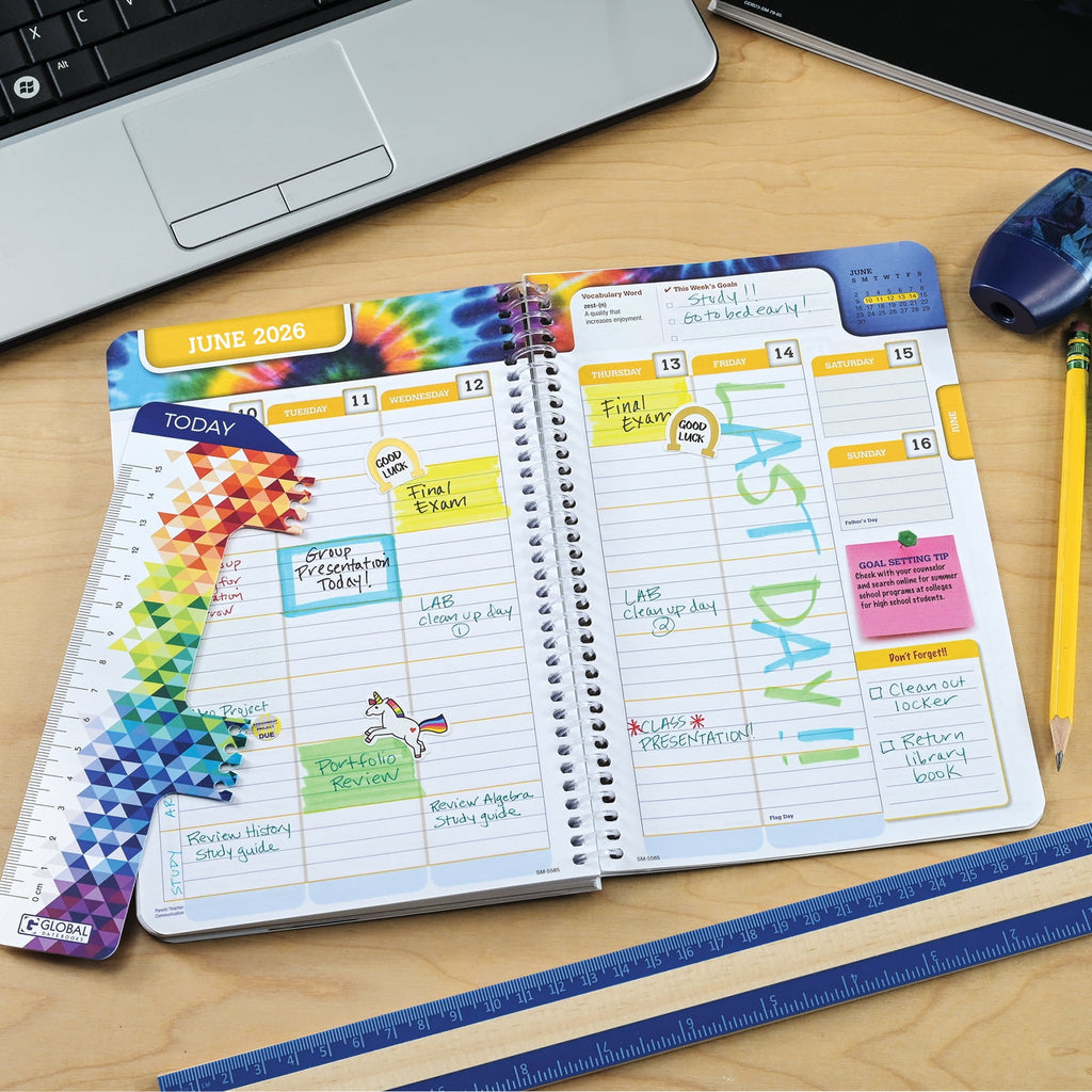 Dated Middle School or High School Student Planner for Academic Year 2025-2026, Ruler/Bookmark and Planning Stickers ... - Image 2