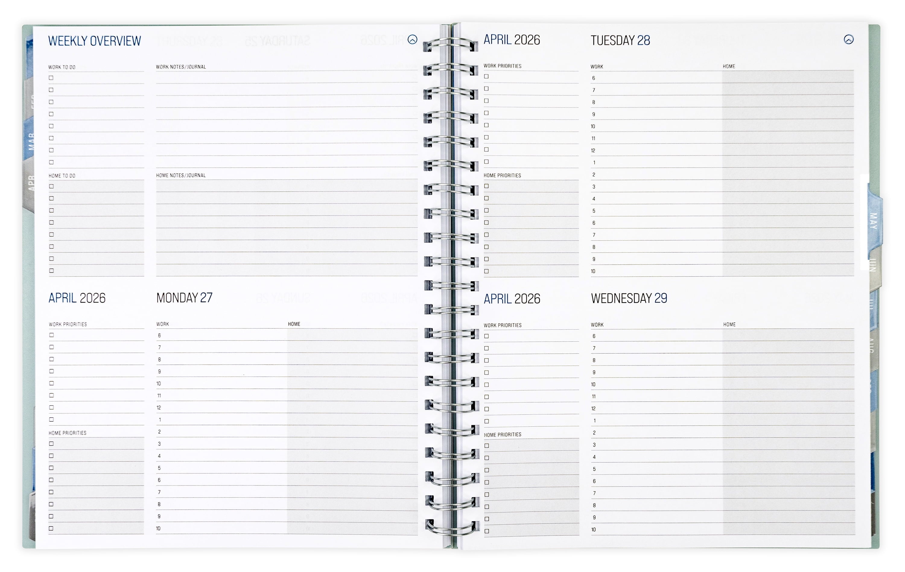 WorkfromHomeDaily Planner Large(8.5x 11) Teal15-MonthOct2025-Dec 2026 - Image 5