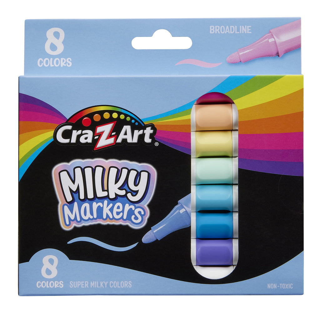 Broadline Super Milky Markers, 8 Count - Pastel Markers Perfect For Black Paper, Unique Colors, Quick Dry No Bleed Ma...