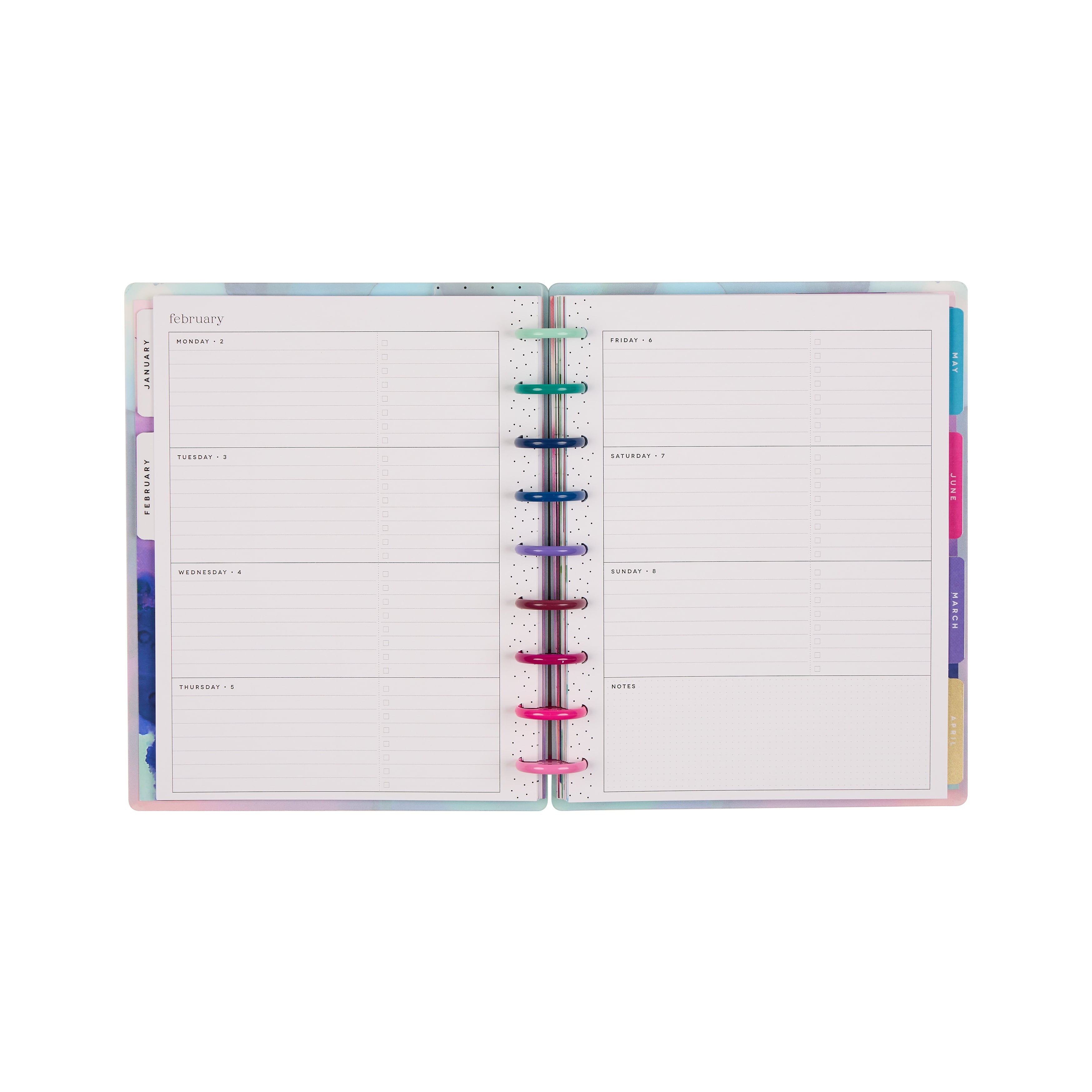 Monthly Weekly Classic PlannerJan- December 2026 Live in Color, 2 Sticker Sheets Included, Disc Bound - Image 5