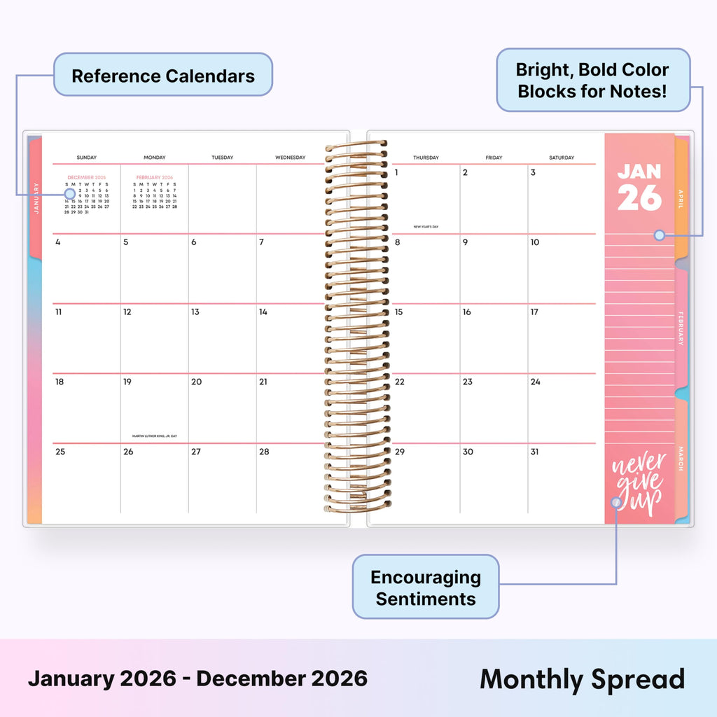 2026 Daily and Monthly Planner Calendar, January 2026 - December 2026, 7" x 9", Flexible Laminated Cover, Heavy Duty ... - Image 3
