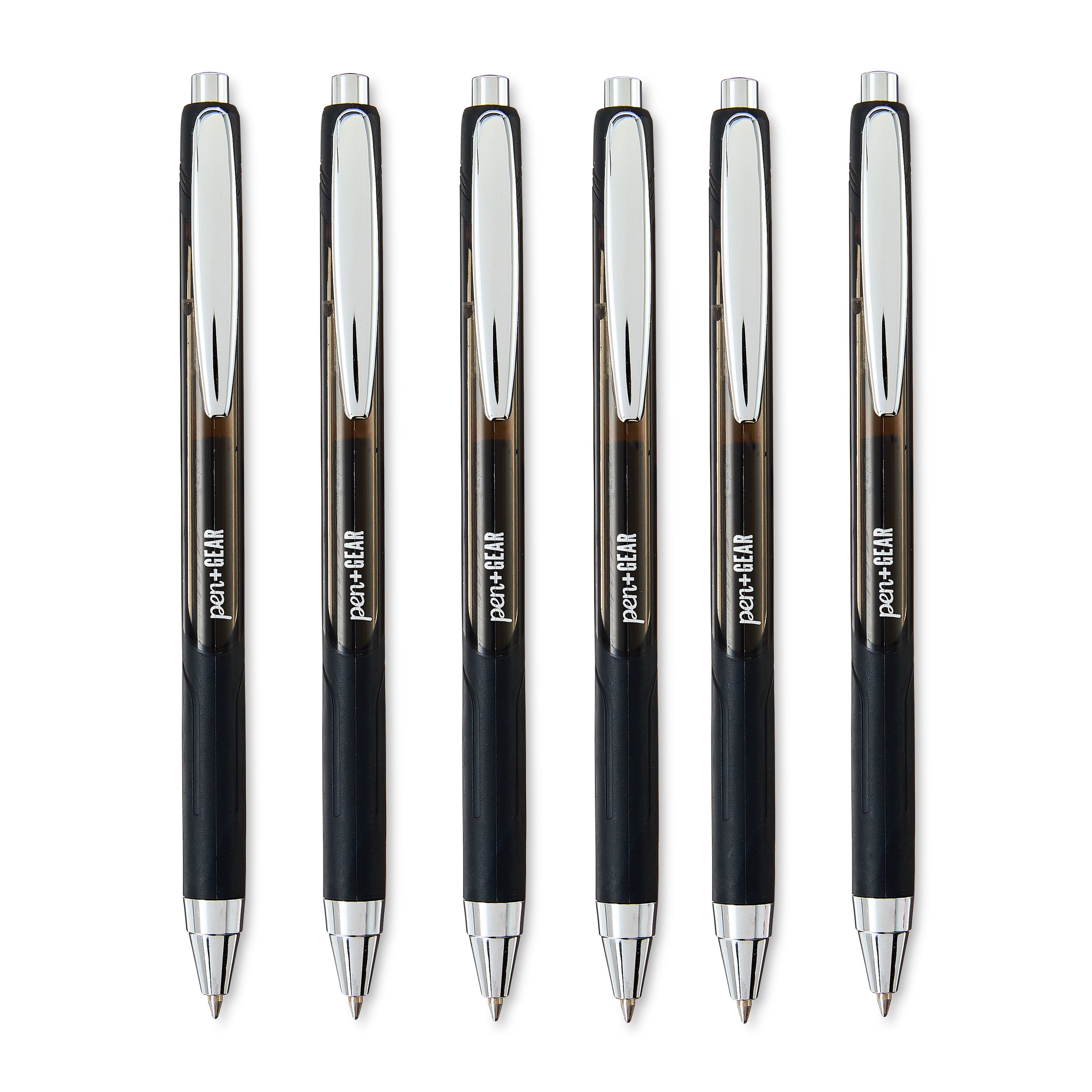 Retractable Gel Ink Pens, Medium Point, 0.7mm, Black, 6 Count - Image 6