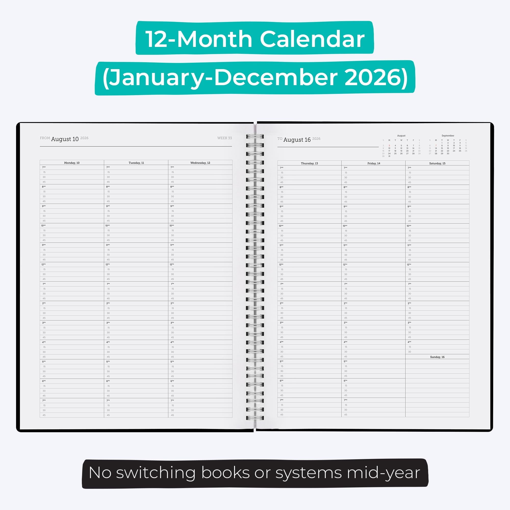 2026 Appointment Weekly Planner - Jan - Dec 2026, 8.5 x 11" - Image 3