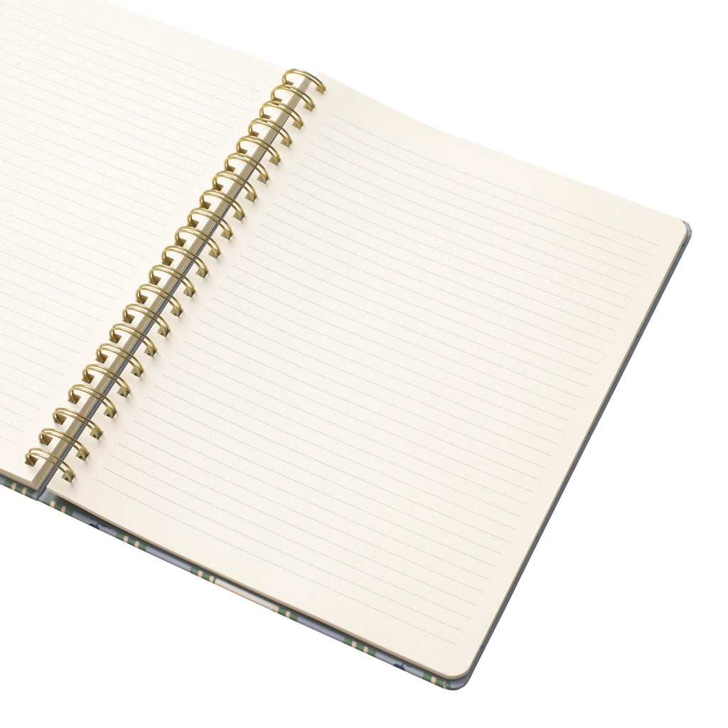 Papier To Go, College Ruled, Lined Notebook, Spiral, Hardcover, B5 Size - 7.1"" x 10"" inches, Stripe and Floral Print - Ric Rac, Blue - Image 3