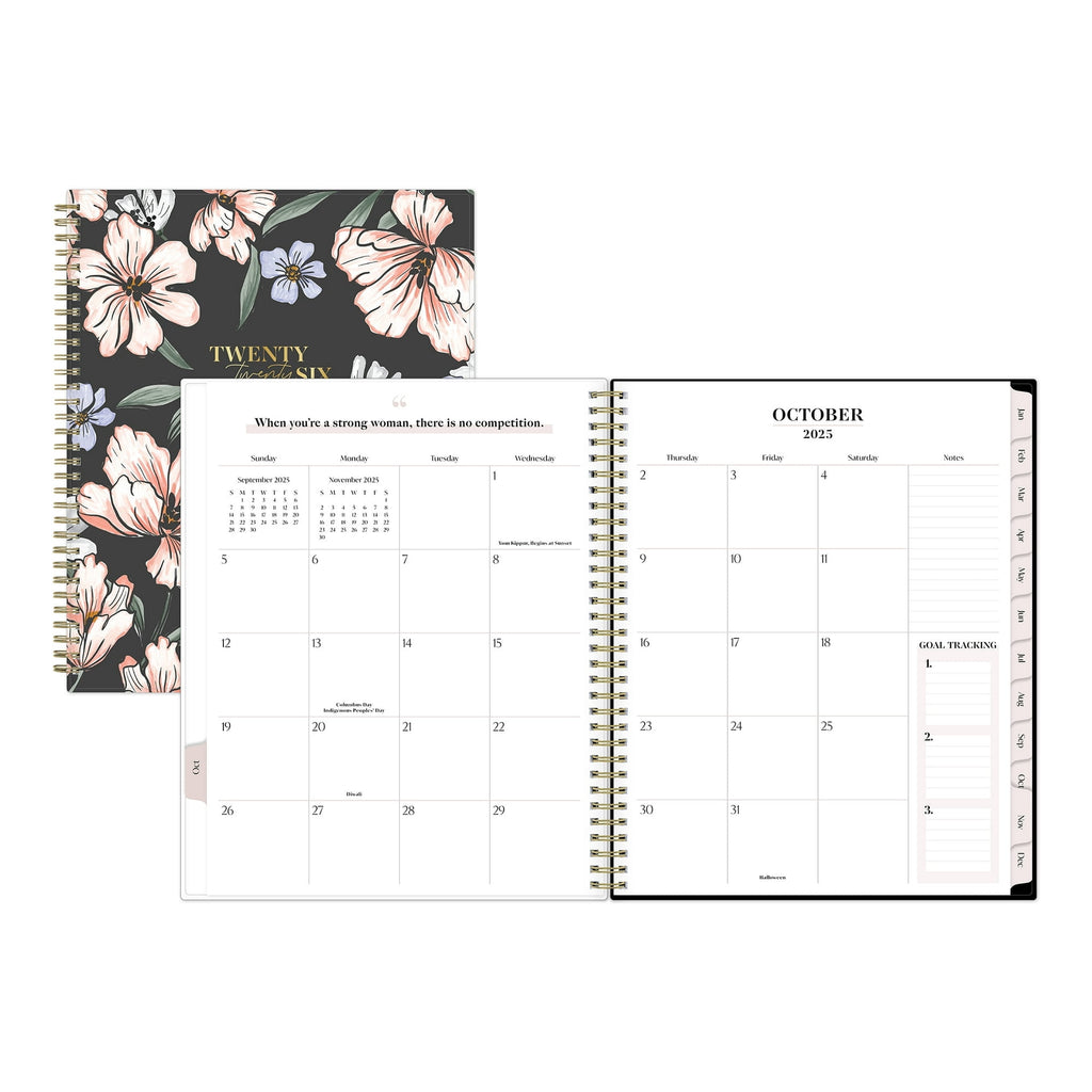Bossbabe for Monthly Weekly Large Planner (8.5" x 11") Maria Dark 15-Month October 2025 - December 2026 - Image 2