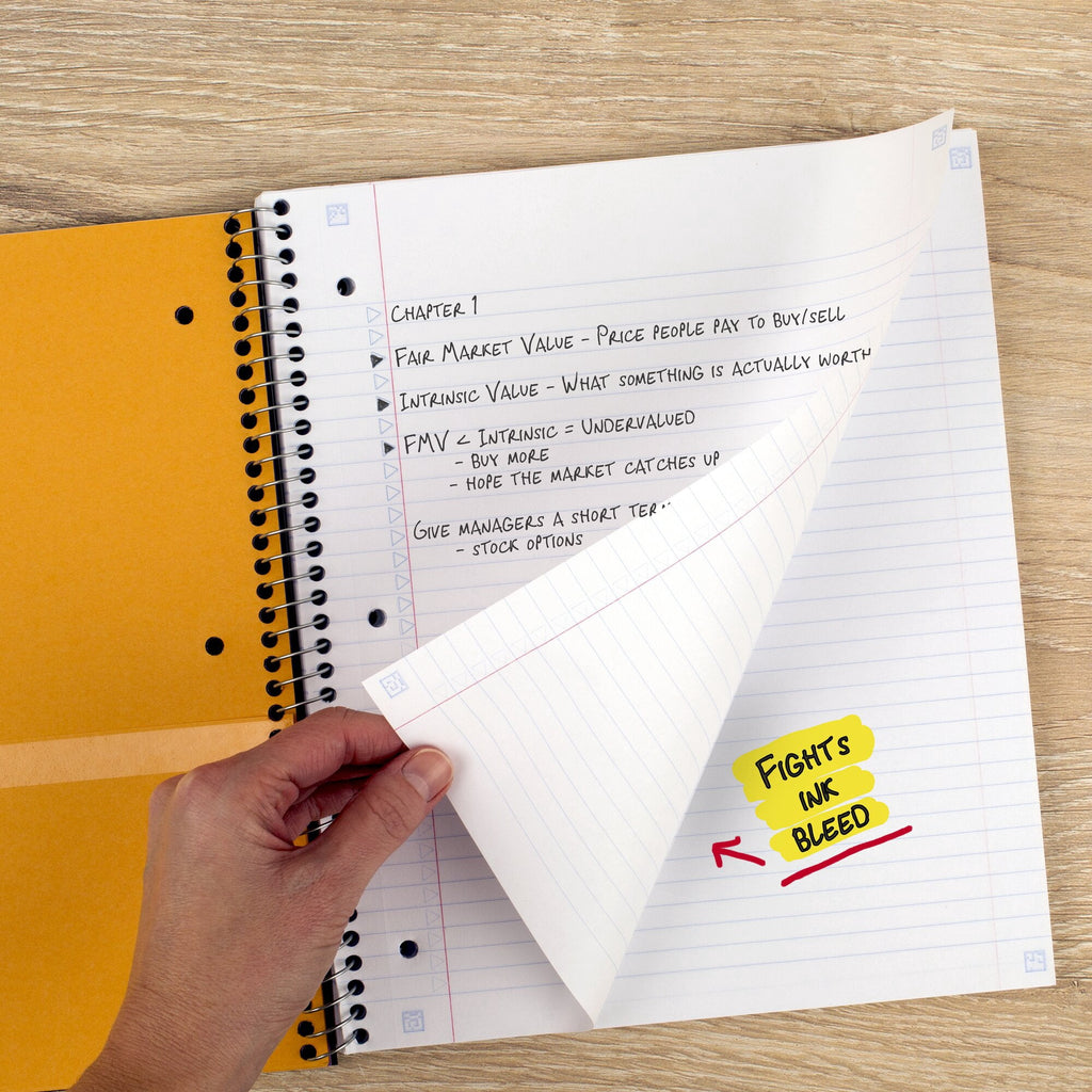 Notebook + Study App, 3 Subject, College Ruled, 8.5" x 11", White - Image 3