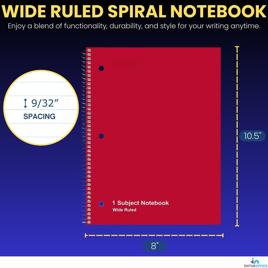 Spiral Notebook College Ruled, College Ruled Spiral Notebook, 1 Subject Notebook, 1 Subject Spiral Notebook, 8" x 11"... - Image 5