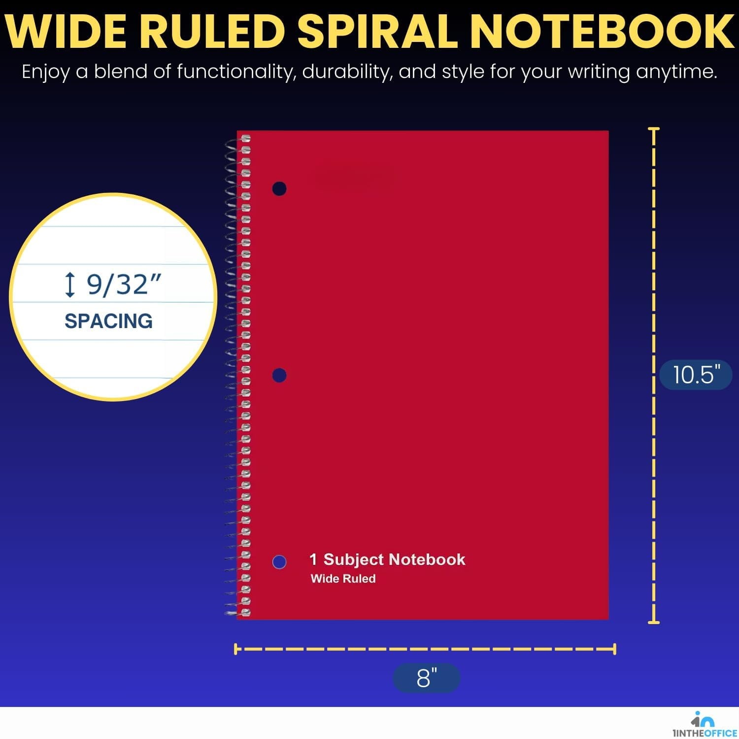 Spiral Notebook College Ruled, College Ruled Spiral Notebook, 1 Subject Notebook, 1 Subject Spiral Notebook, 8" x 11"... - Image 5