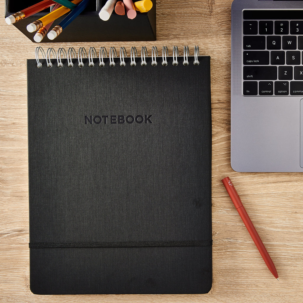 Simulated Leather Notebook, Black, 8.5" x 11", 80 Ruled Sheets, 160 Pages - Image 2