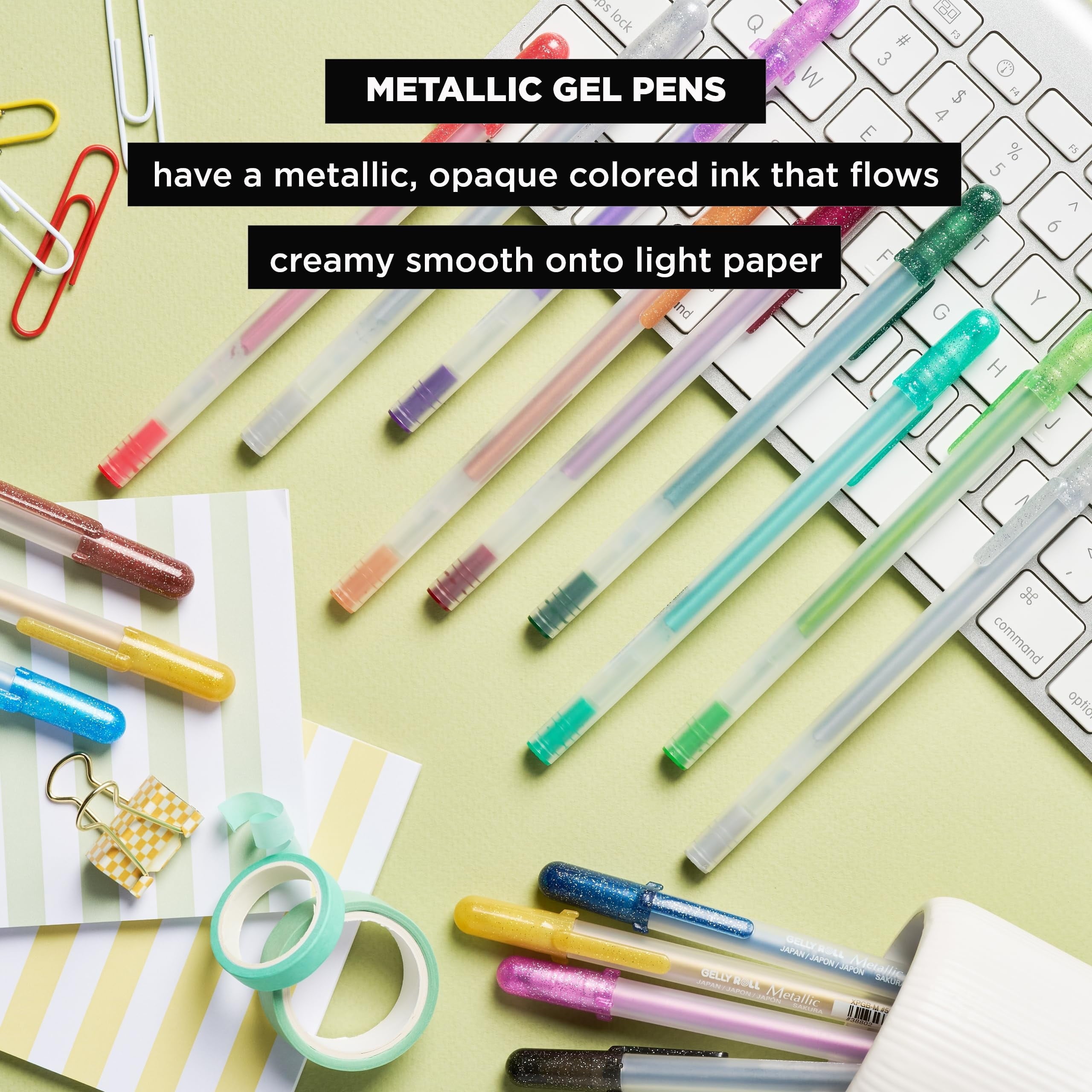 Gel Pens, Opaque Metallic Ink, Bold Pt 16 Color Set - Image 4