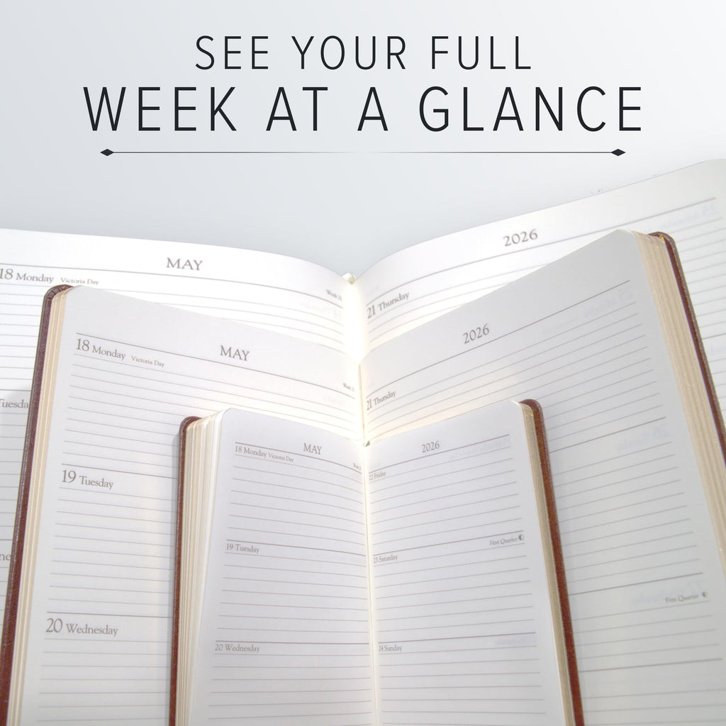 Pocket Weekly Monthly Planner 2026, Elegantly Bound Calendar Planner and Notebook with Stylish Gold-Gilded Page Edges... - Image 5