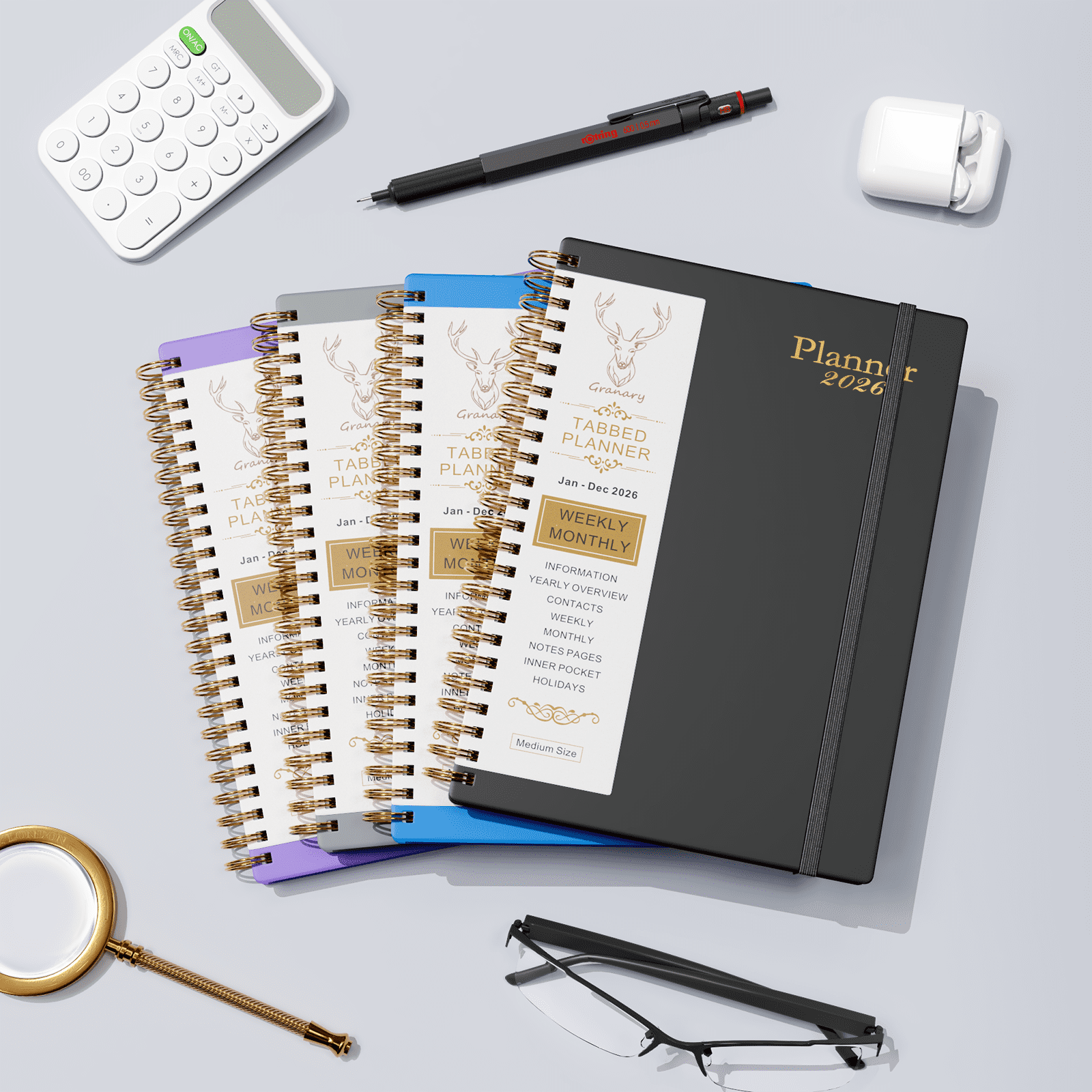 2026 Academic Planner, 6.1" x 8.5" Monthly Planners & Appointment Book, Spiral Bound with Tabs,Jan 2026 - Dec 2026 - Image 5